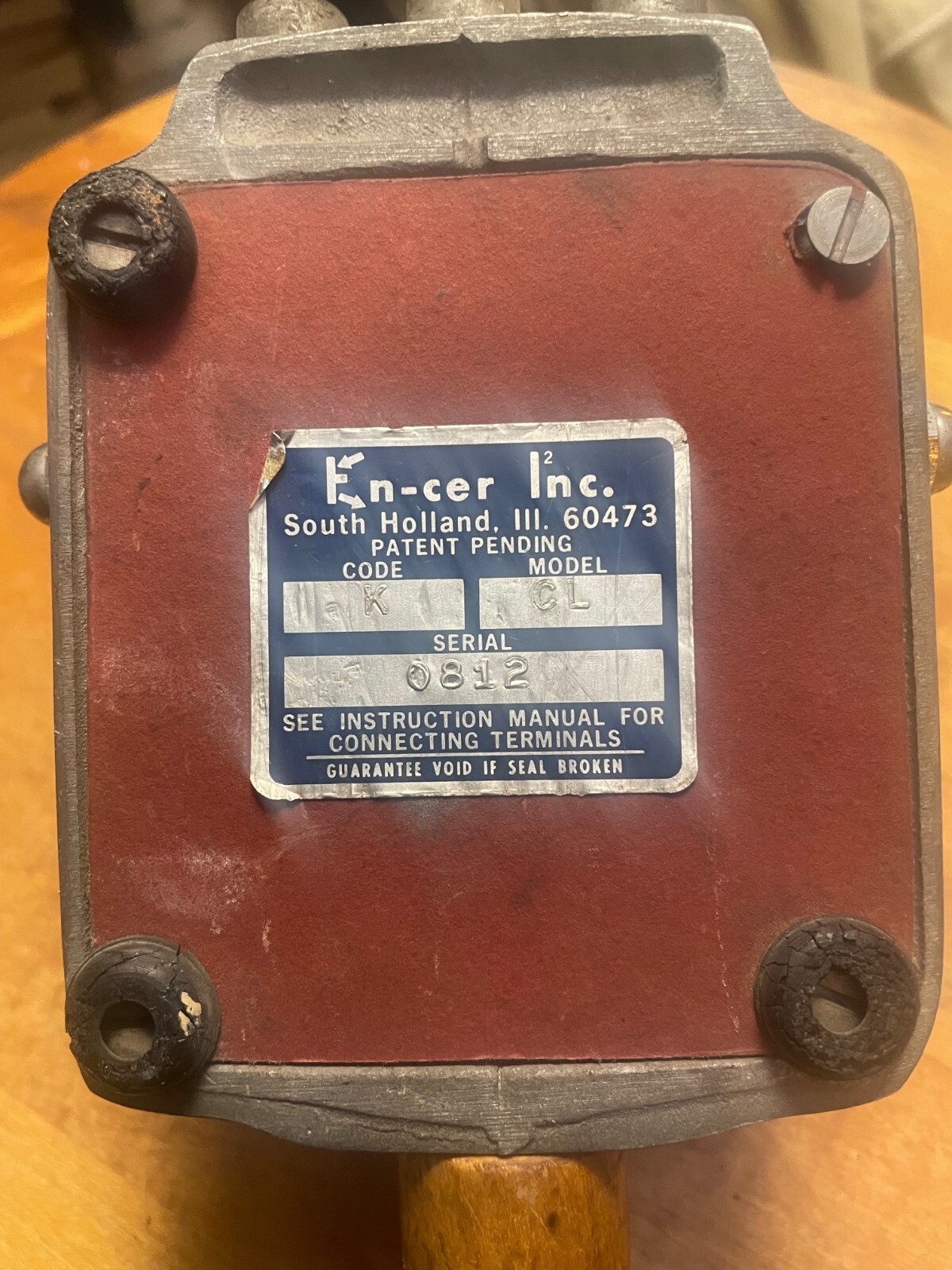EN-CER FAHRENHEIT Guage – Model CL, Code K, 1000 DEGREE Limit