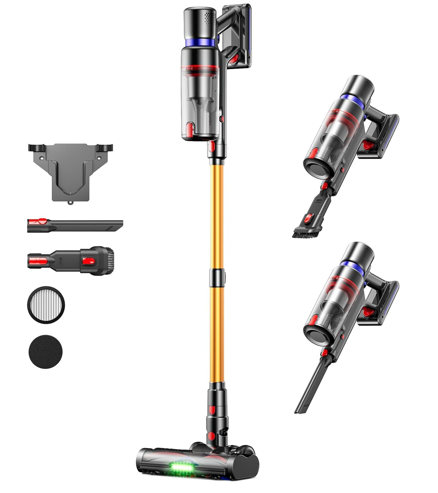 Cordless Vacuum Cleaner,600W 50KPA 70Mins Runtime for Home, Self-Standing Sti…