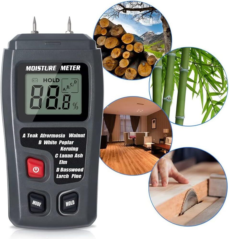 Digital LCD Wood Moisture Meter Detector Tester Wood Firewood Paper Cardboard