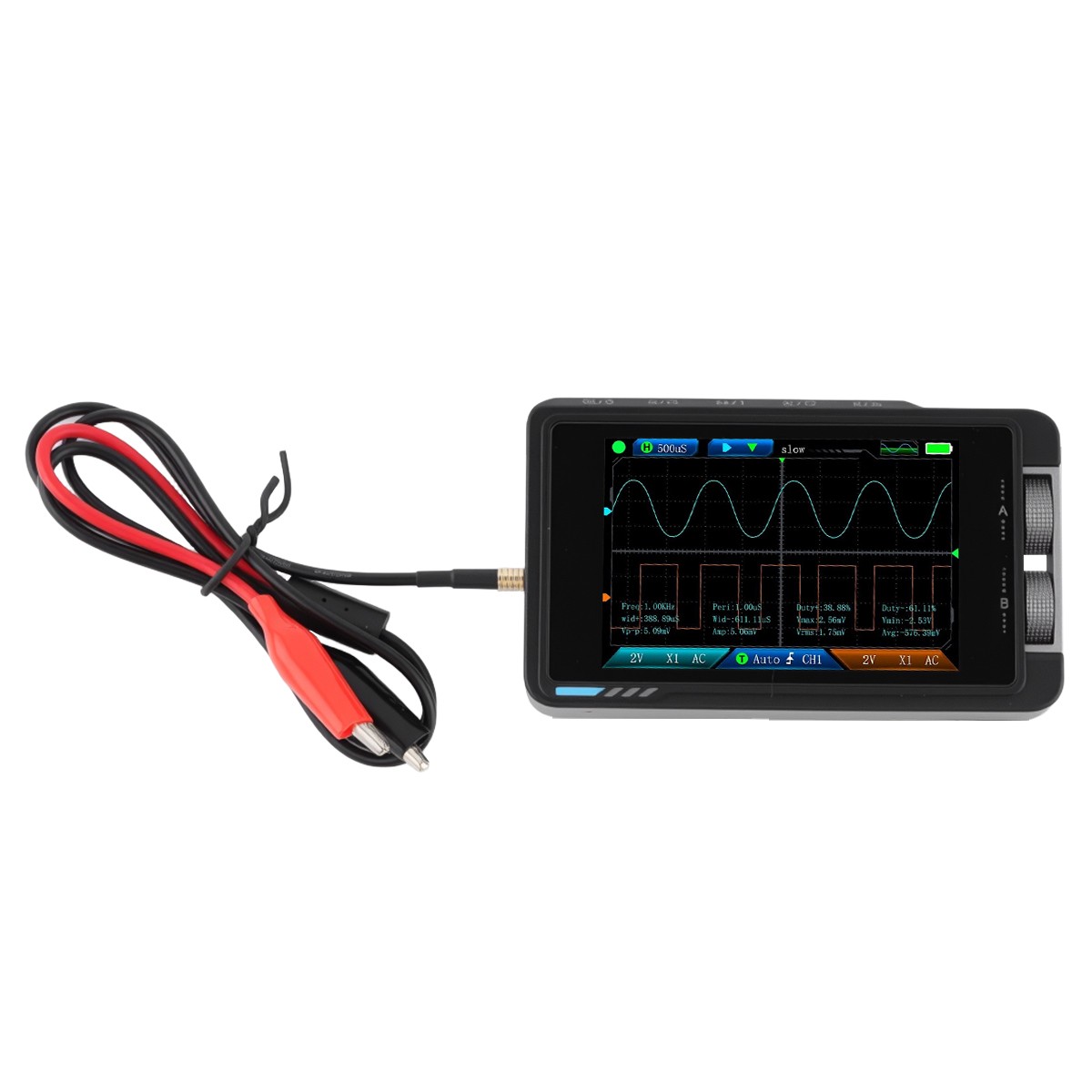 2-in-1 FNIRSI DS215H 3.5″ Handheld Oscilloscope 50MHz 2-Channel + 2x P6100 Probe