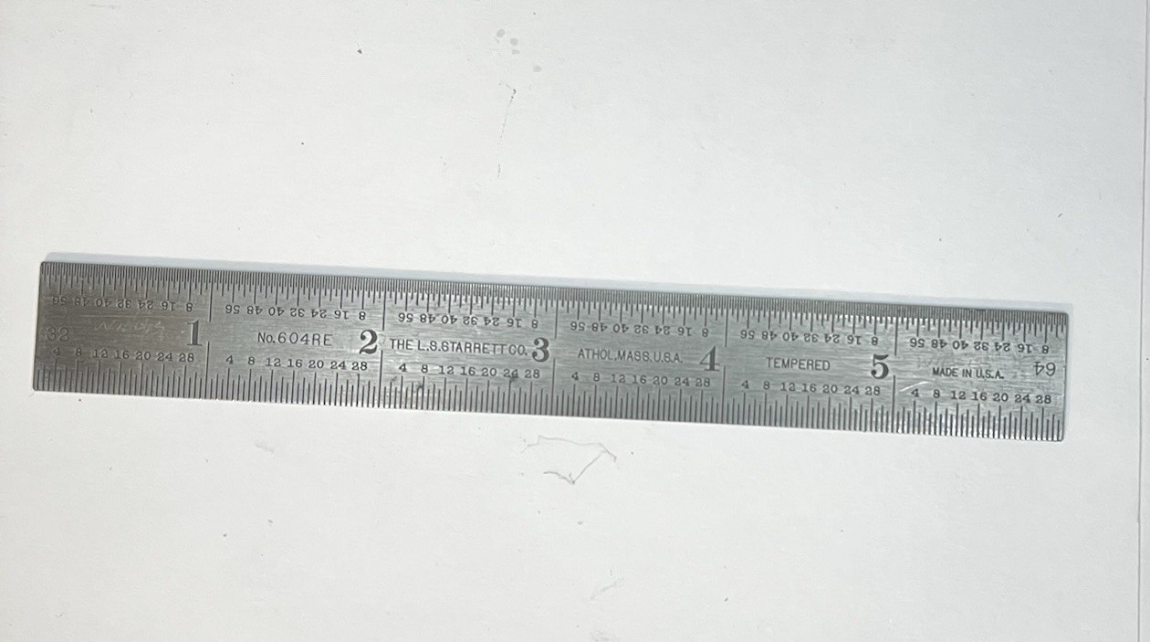 Lot of 2 – L.S. Starrett Co. 12in. Ruler No. 604R, 6in. Ruler No.604RE