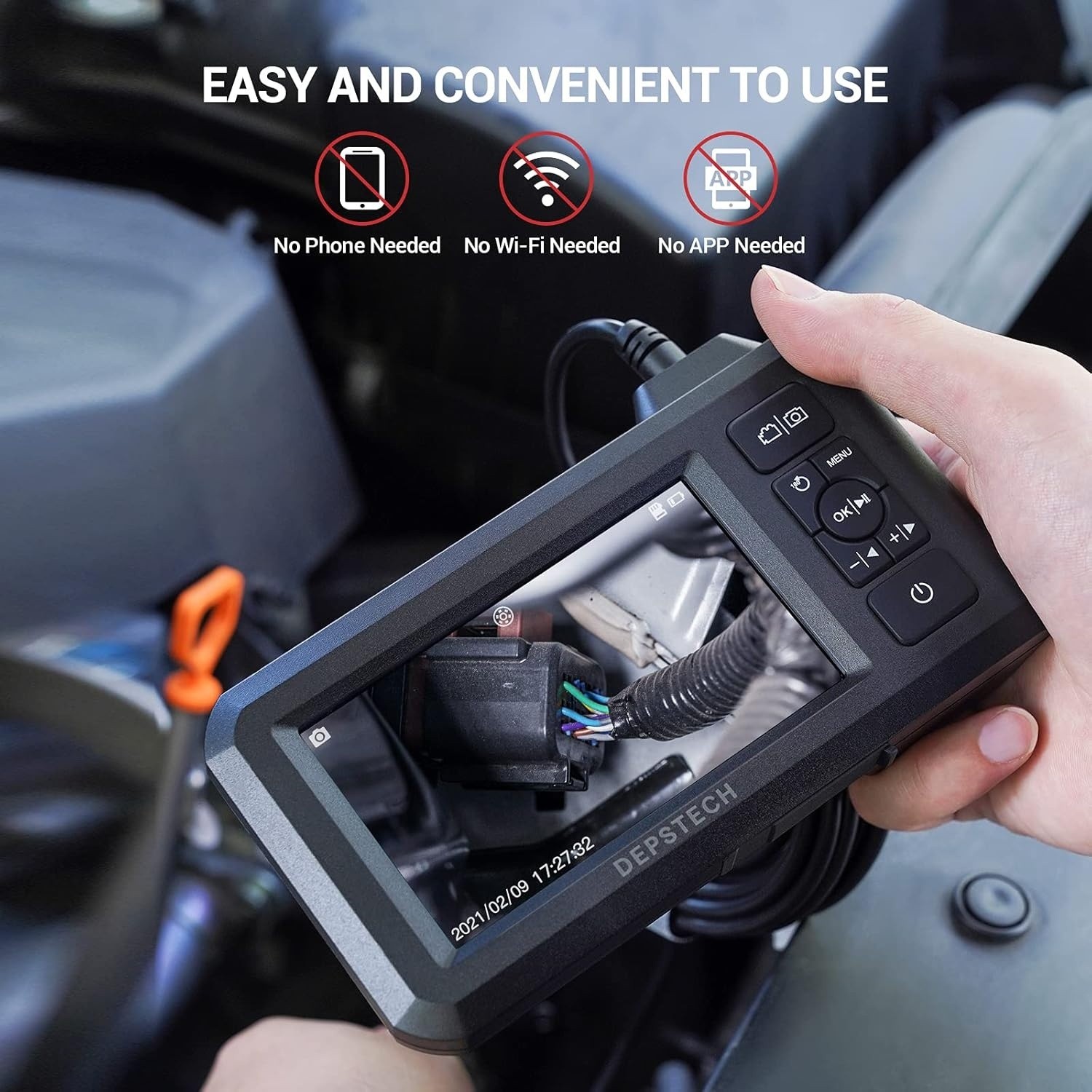 DEPSTECH 5.5mm Industrial Endoscope, 1080P Digital Borescope Inspection Camera