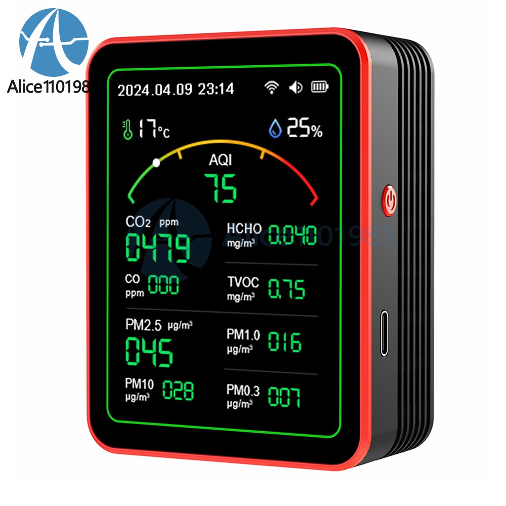 10in1 18in1 Air Quality Detector PM2.5 10 PM HCHO TVOC CO2 Formaldehyde Monitor