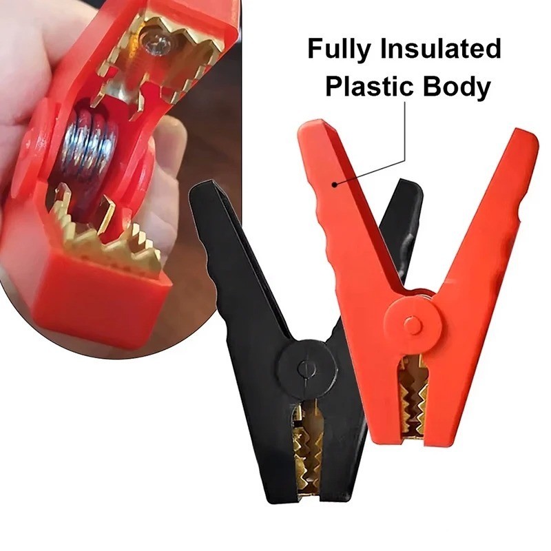 2PCS Car Alligator Clips Crocodile Clip Battery Test Clamps 100A Red Black