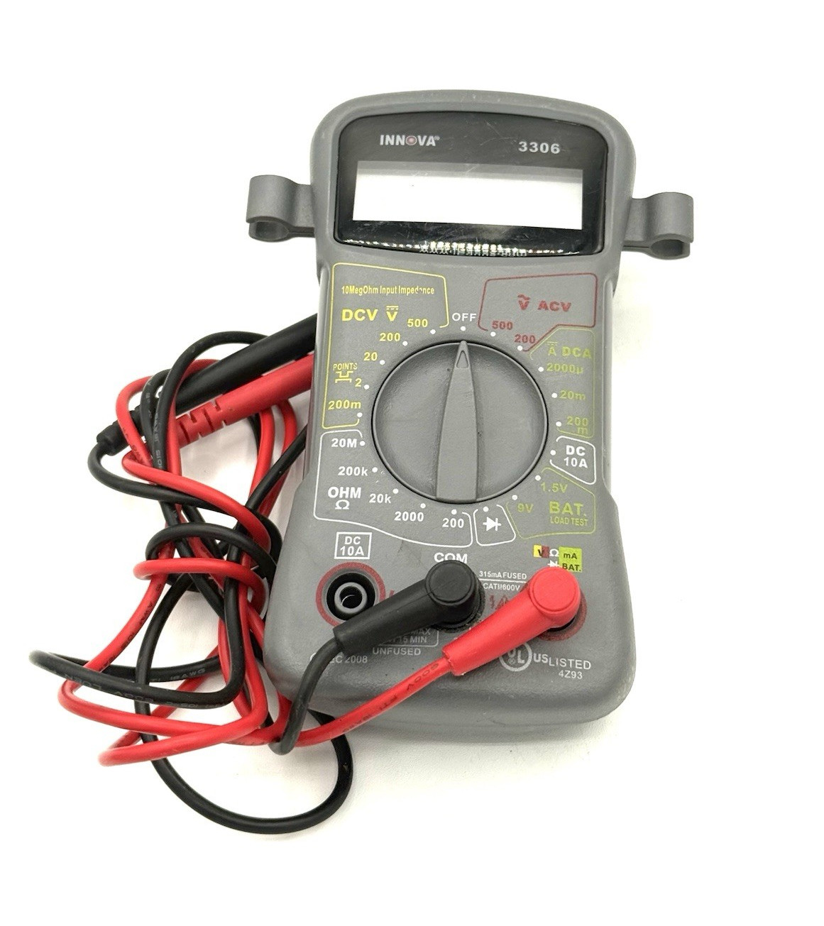 Innova 3306 Digital Multimeter Volt Ohm Meter DMM w/ Test Leads Untested AS-IS