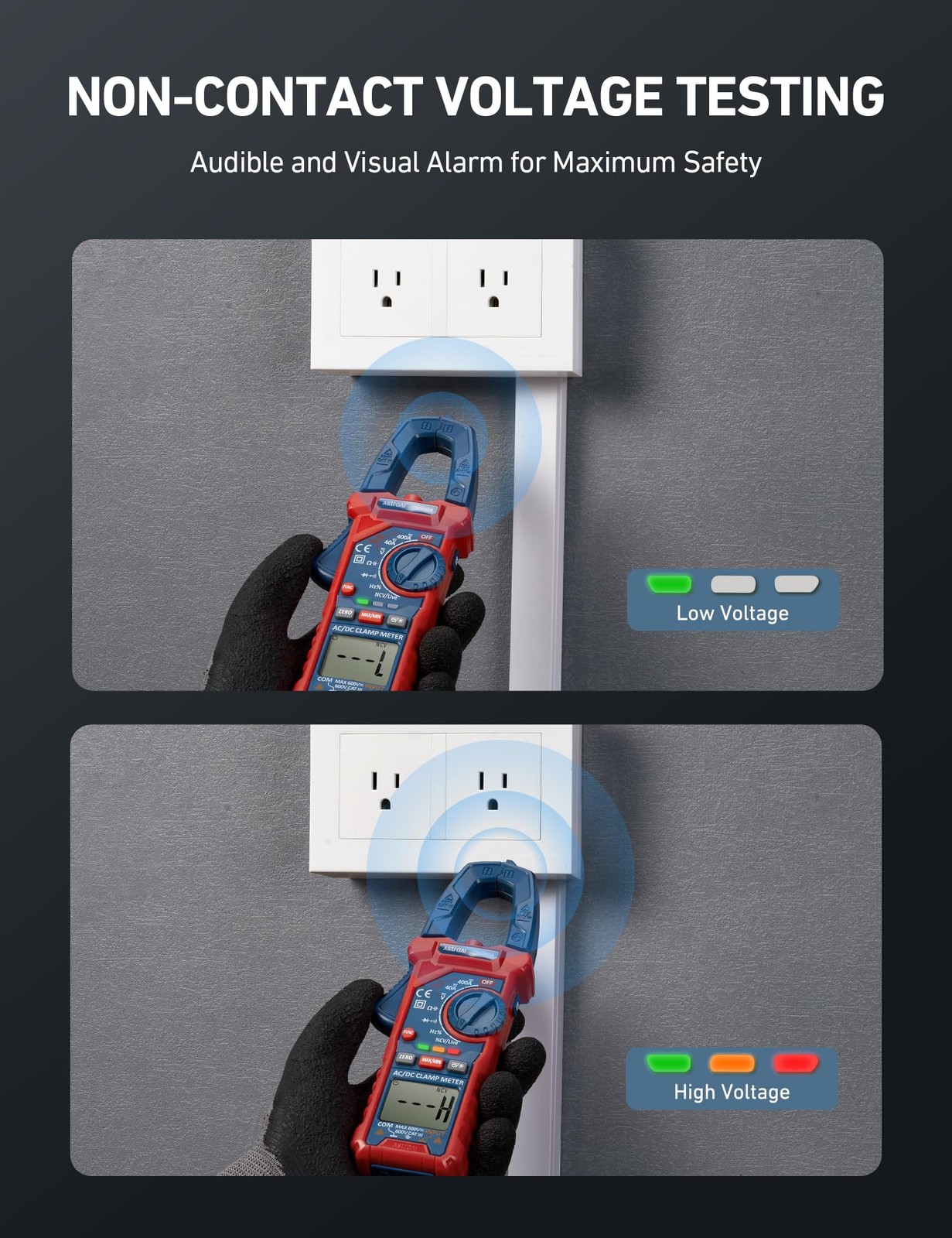 AstroAI Digital Clamp Meter Multimeter 4000 Counts 4000 Counts, Blue