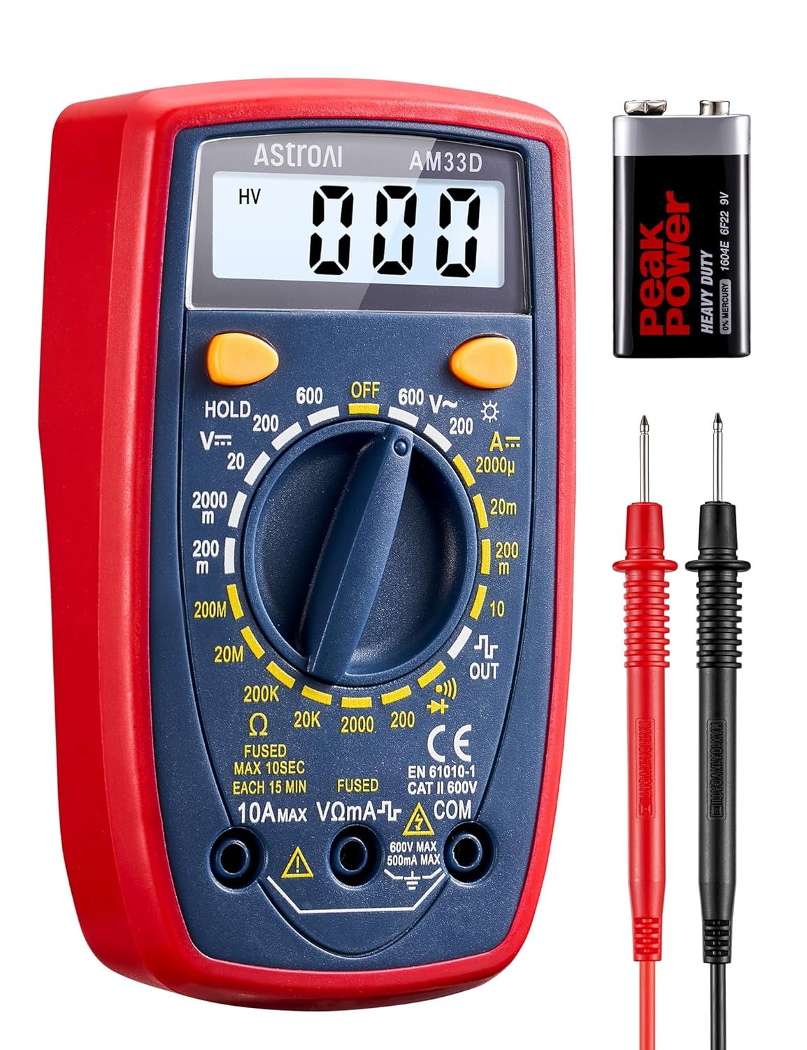Digital Multimeter Tester 2000 Counts with DC AC Voltmeter and Ohm Volt