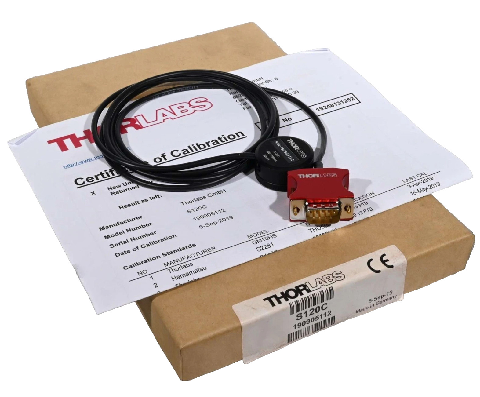 New Thorlabs S120C Silicone Photodiode Power Sensor 400-1100nm/50nW-50mW
