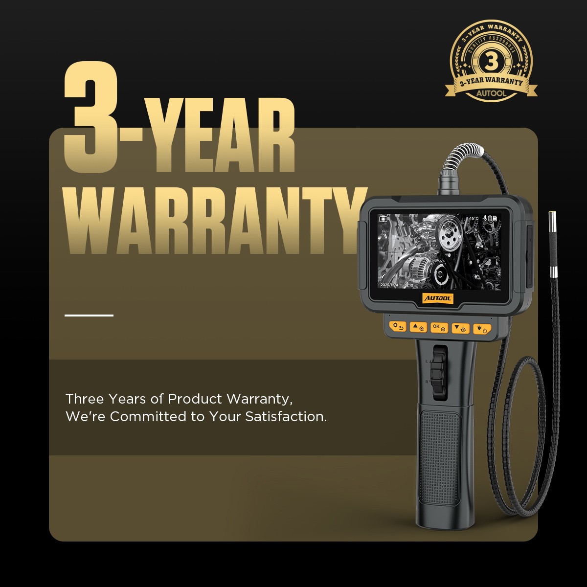 Industrial Endoscope 1080P HD 5” Screen Borescope Inspection Camera Autofocus
