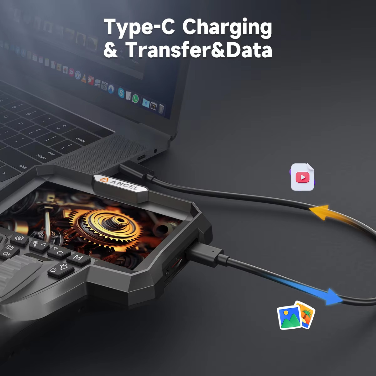 4.3-inch IPS LCD Articulating Inspection Borescope Camera Endoscope Dual Lens
