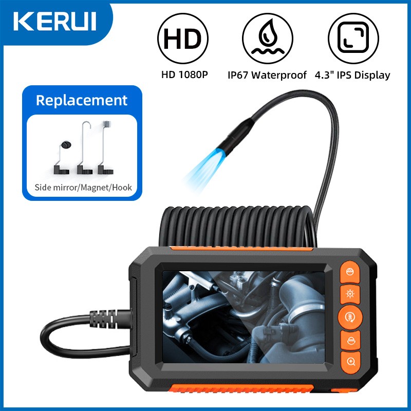 KERUI 4.3 Inch Screen 1080P Endoscope 1M IP67 Waterproof Industrial Snake Camera