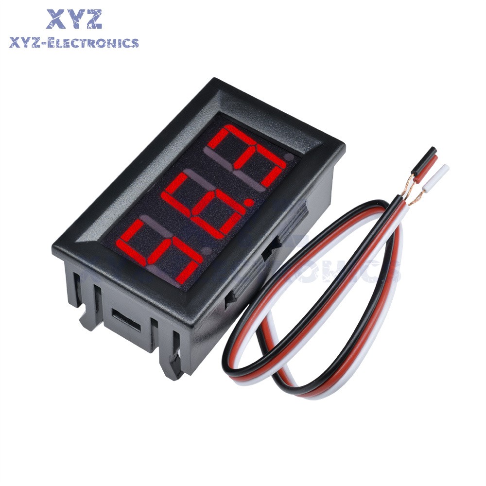 0.56 inch LED Display DC0V-100V Panel Meter Digital Voltmeter Three Wires 5Color