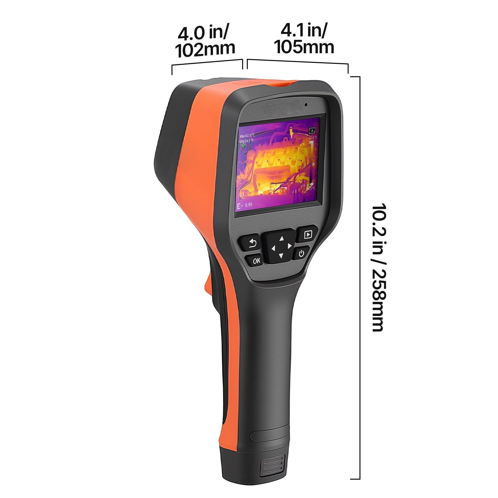 Handheld Thermal Camera 256×192 IR, 2MP Visual, 3.5in Touchscreen