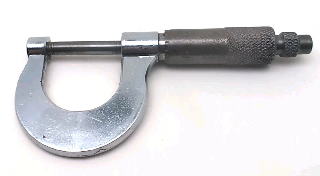 Vintage OUTSIDE MICROMETER 0-25mm Unbranded Nice 4.25″ S1
