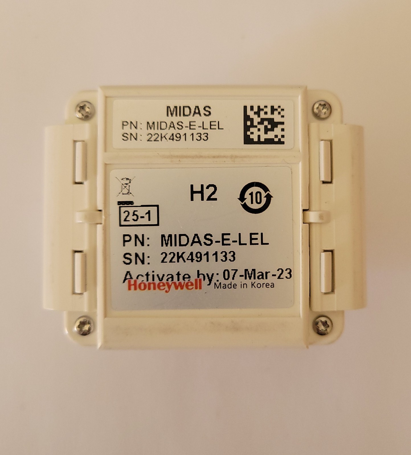 Honeywell MIDAS-E-LEL Gas Detector Sensor Cartridge Open box, 2 Years Remaining