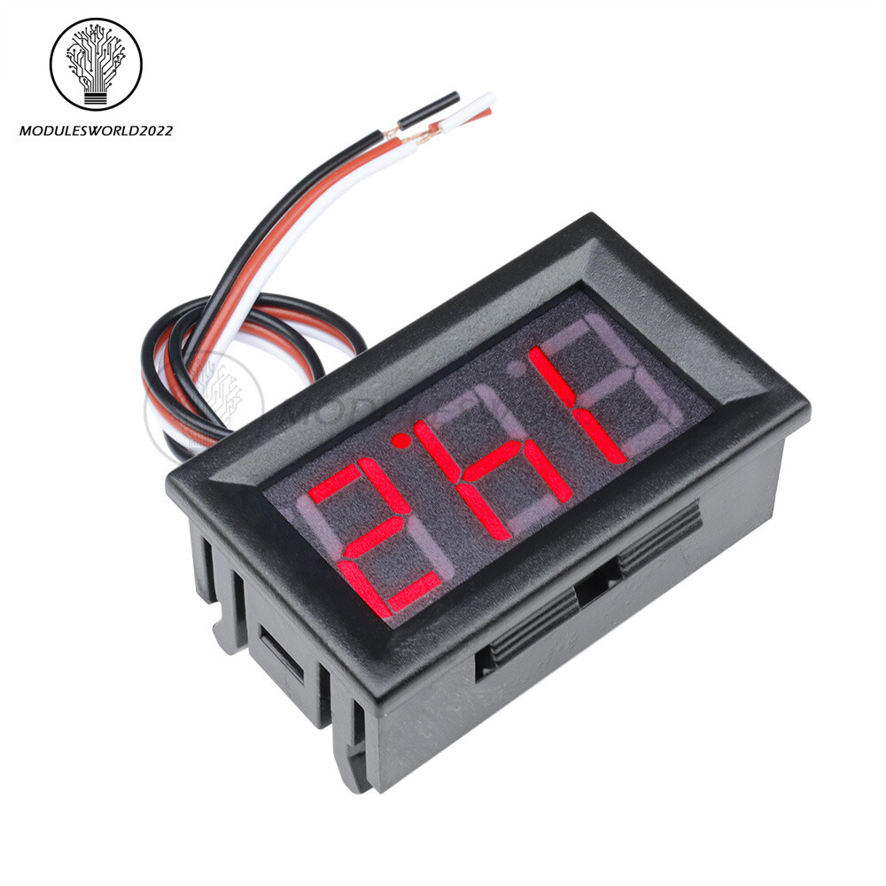 0.56″ DC AC 5V-30V-500V Digital Voltmeter Voltage Panel Meter Color LED Display
