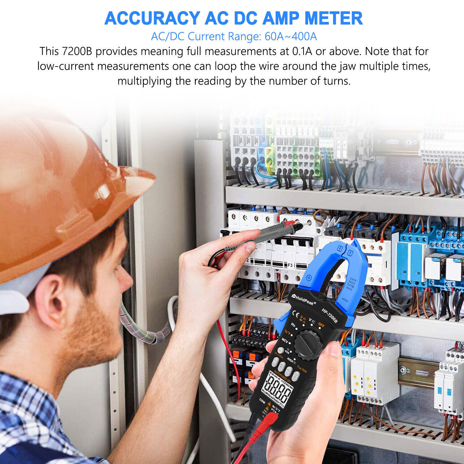 Clamp Meter TRMS 6000 Counts NCV Digital Clamp Multimeter DC AC Current Volt Amp