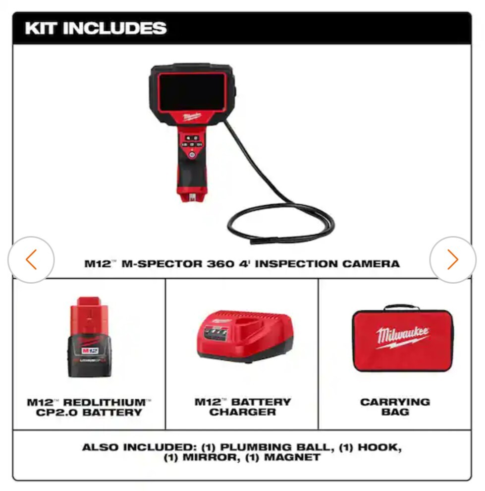 Milwaukee M12 M-Spector Cordless Inspection Camera Kit (2323-21)