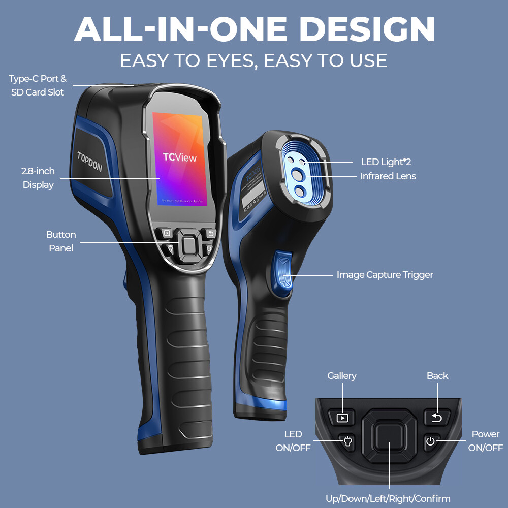 Topdon Handheld Thermal Imager IR Infrared Imaging Camera With 2.4″ LCD Screen