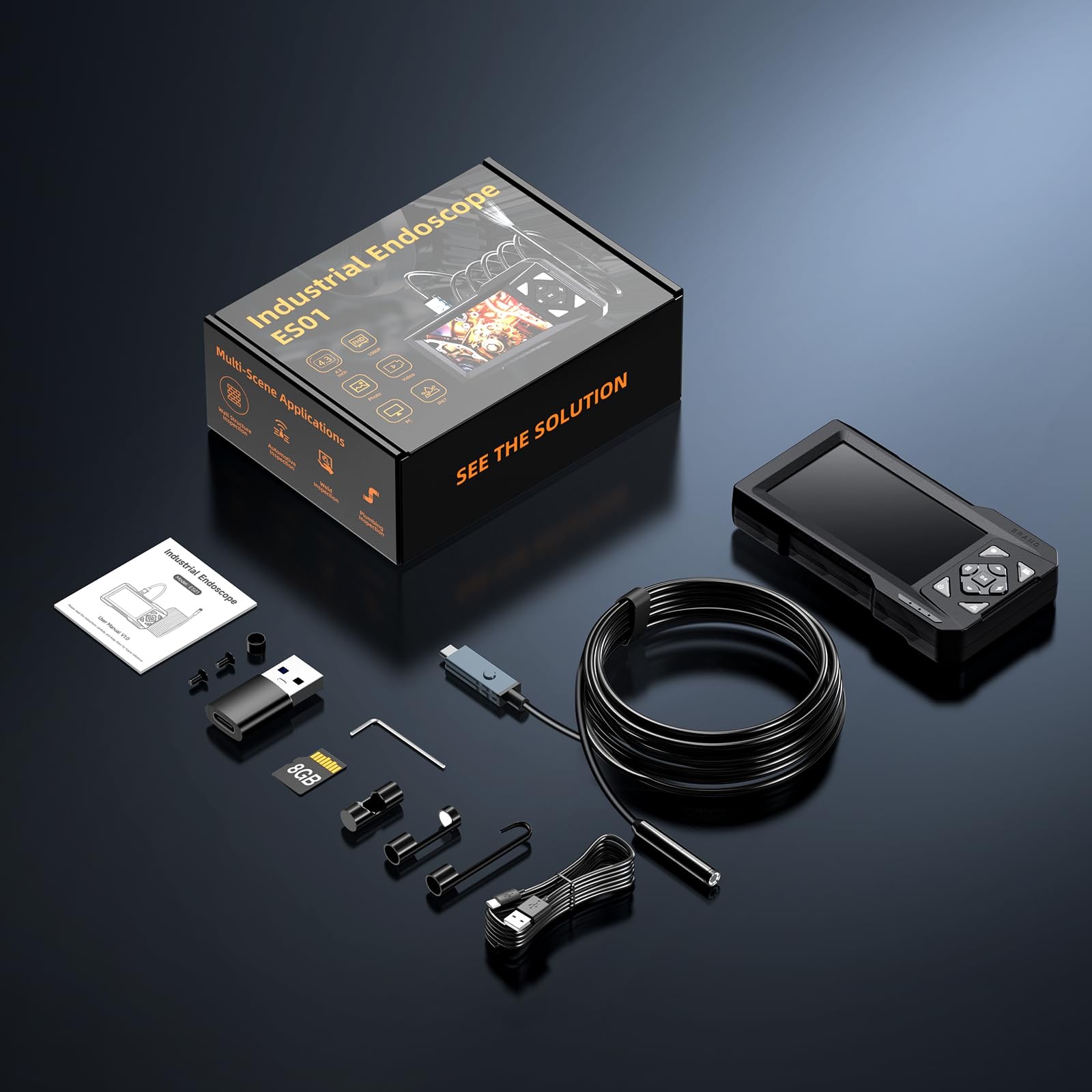 Hayve 4.3inch Industrial Endoscope, 1920P Digital Borescope Inspection , [Pho…