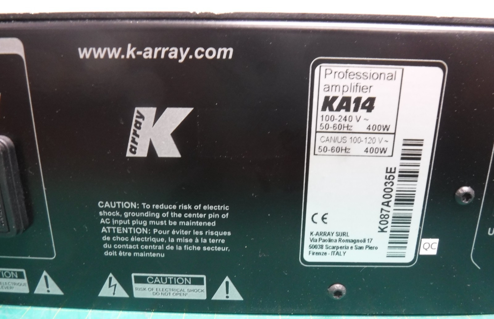 K-ARRAY KA14 2 CHANNEL Power Amplifier (Fully Functional)