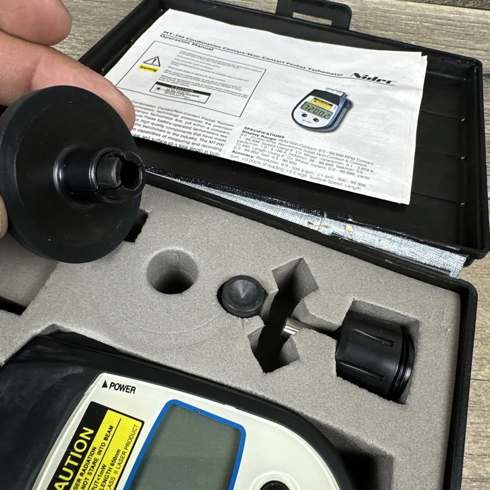 Shimpo Mt-200 Tachometer, Contct/Noncntct, 6 To 25000Rpm