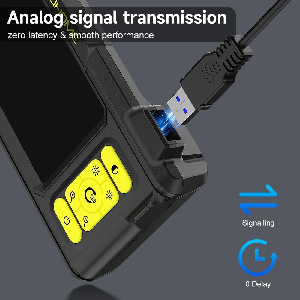 4.3-Inch HD Inspection Camera with Detachable 16.4ft Cable & 8 Adjustable LEDs