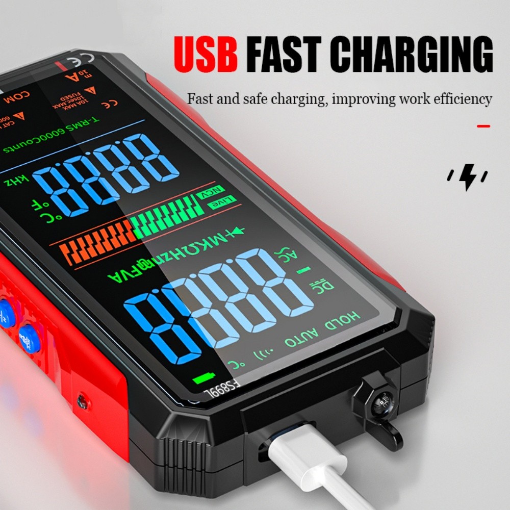 Digital Multimeter, FS899L Multimeter, USB Rechargeable Digital Multimeter