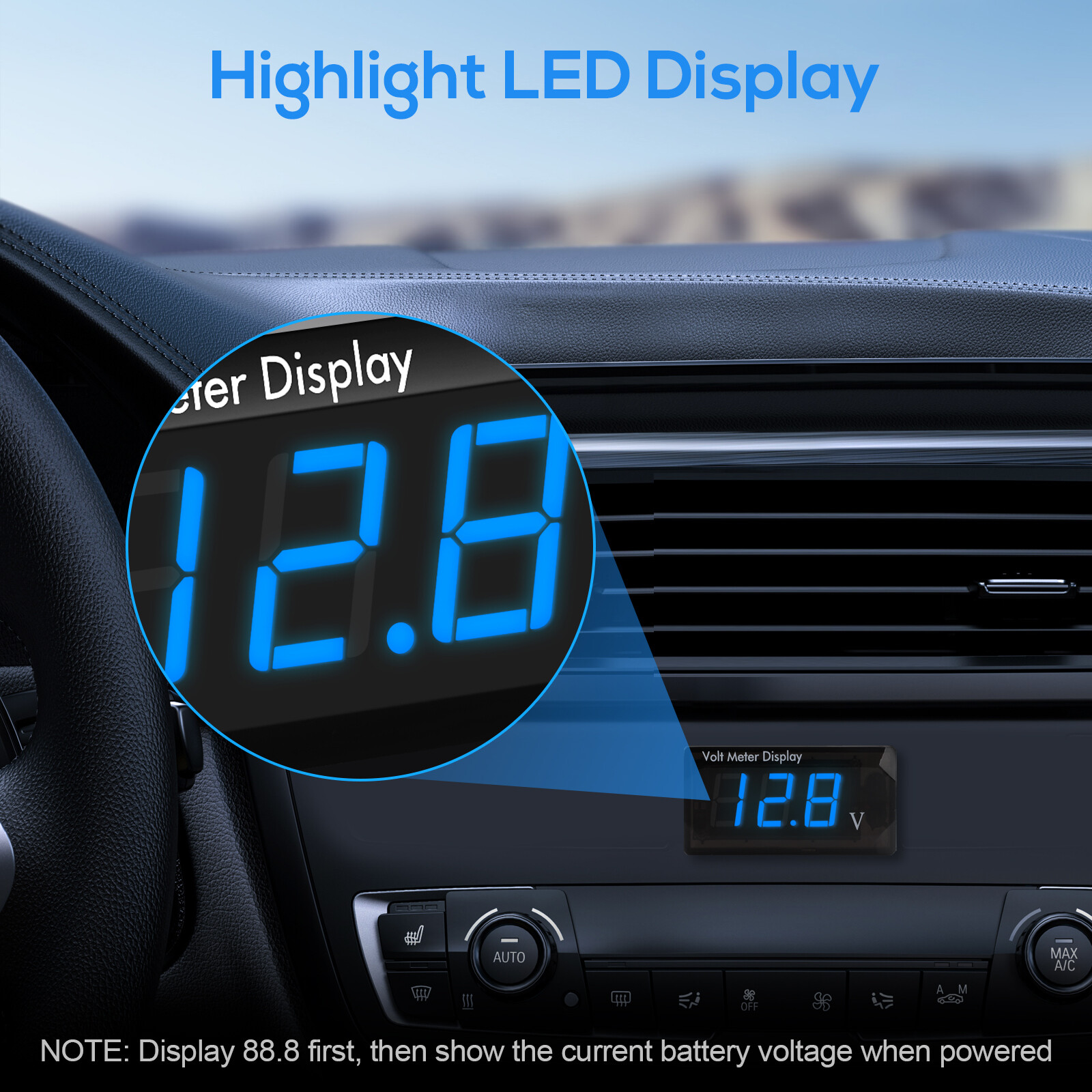 2PCS 12V Digital LED Display Voltmeter Voltage Gauge Panel Meter Car Motorcycle