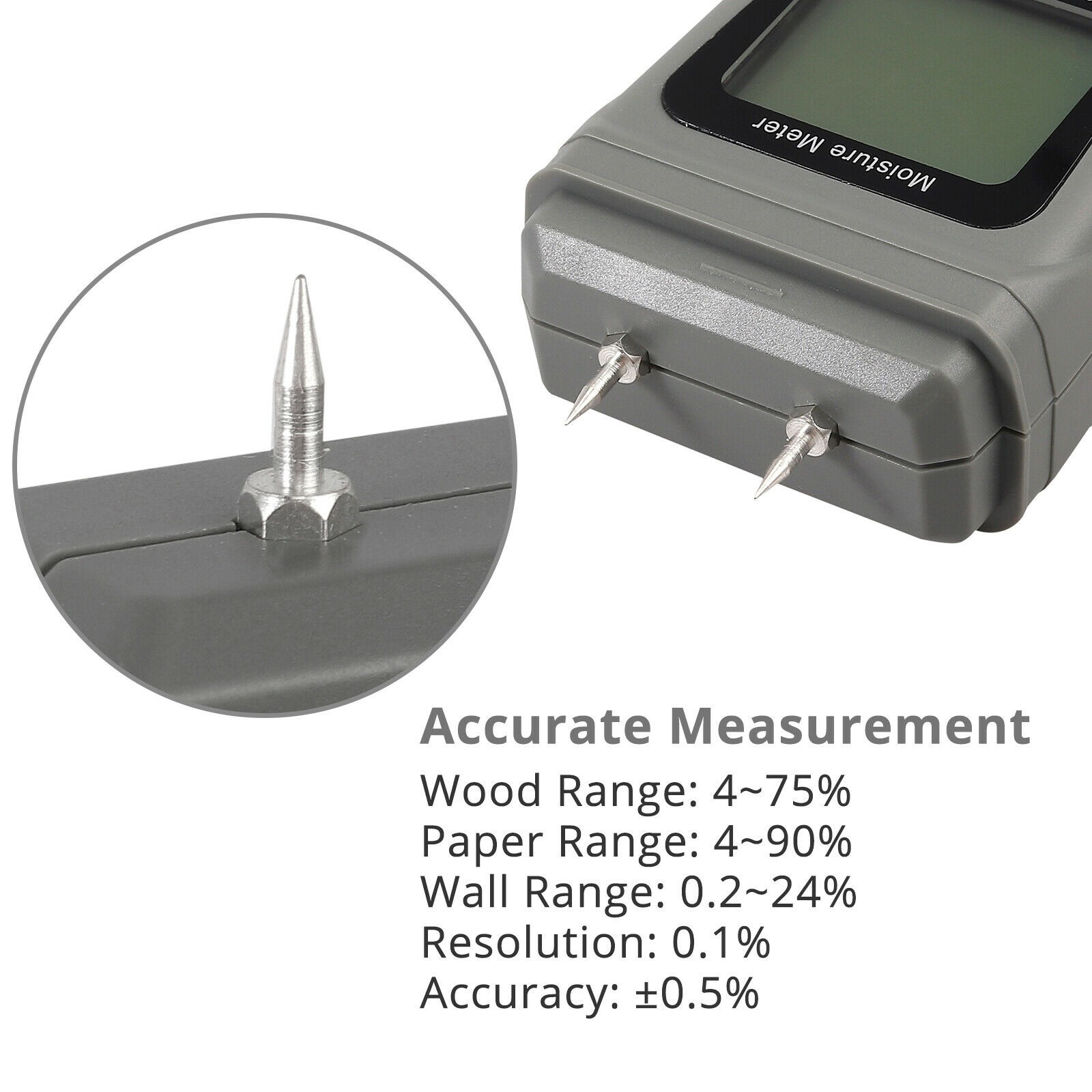 Digital LCD Wood Moisture Meter Detector Tester Wood Firewood Paper Cardboard