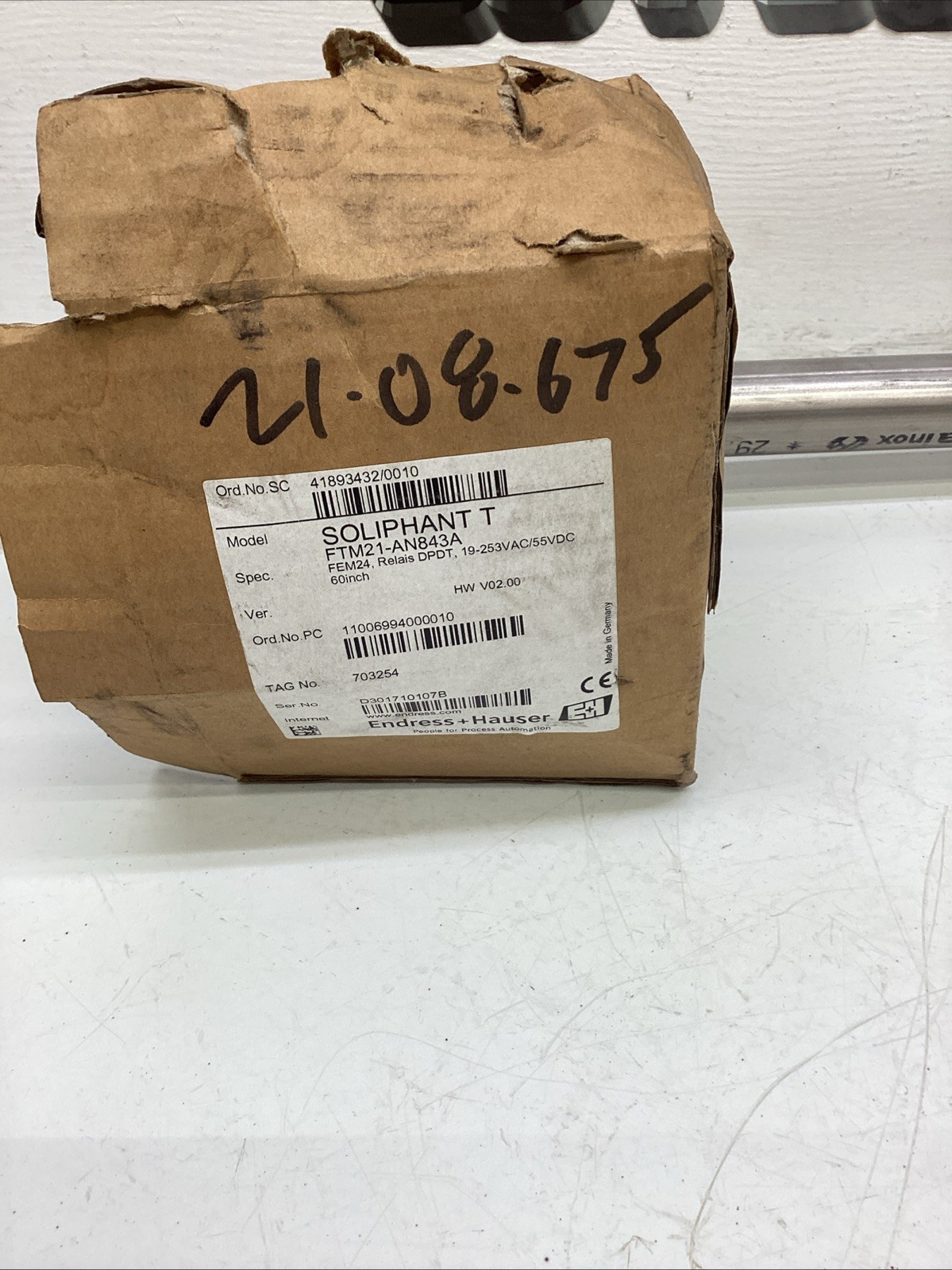 Endress+Hauser Soliphant T Level Limit Switch FTM21-AN843A 19-253VAC 60” NEW
