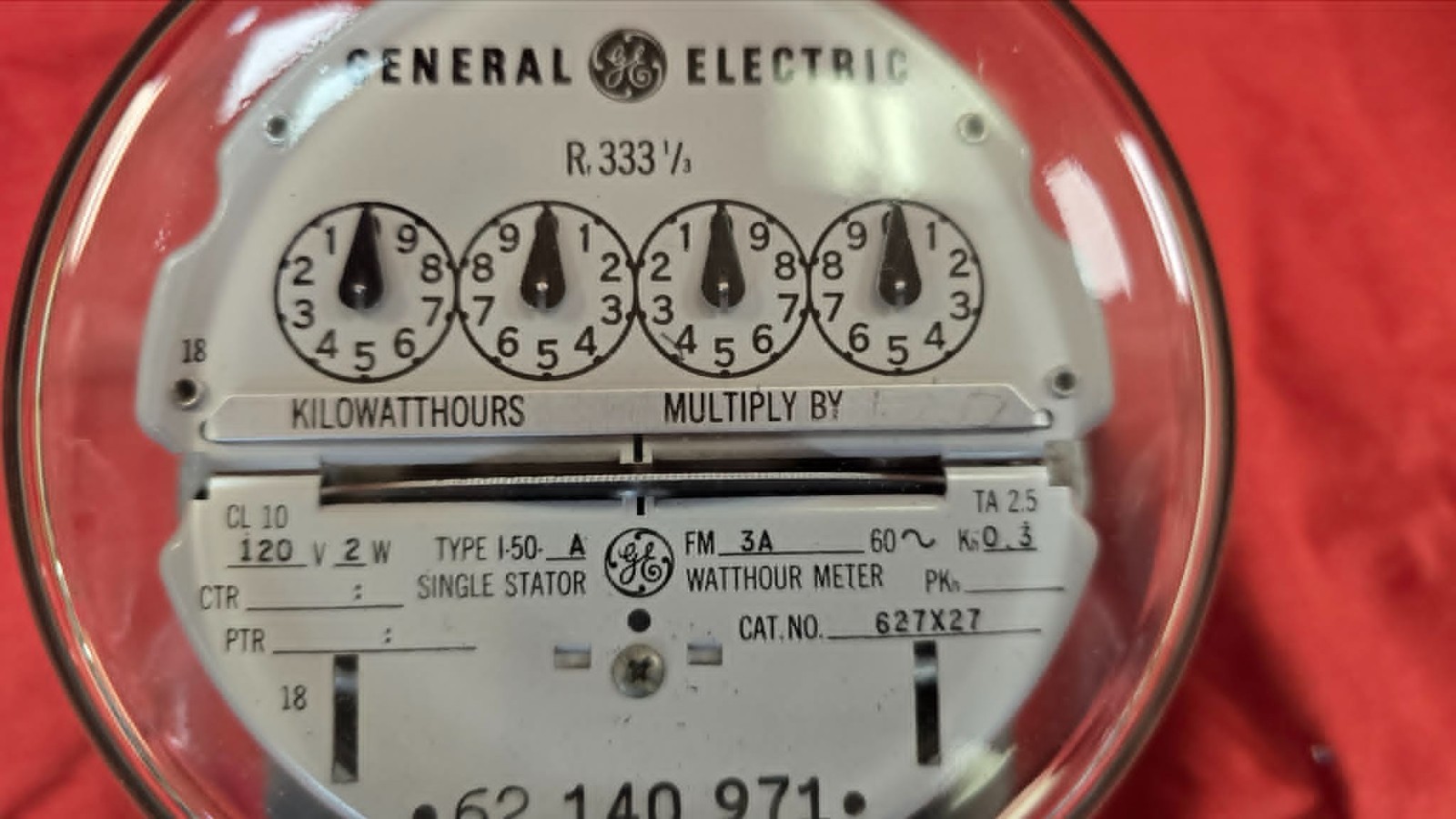 Vintage GE General Electric I-50-A Watthour Electric Meter-Not Tested, R 333 1/3