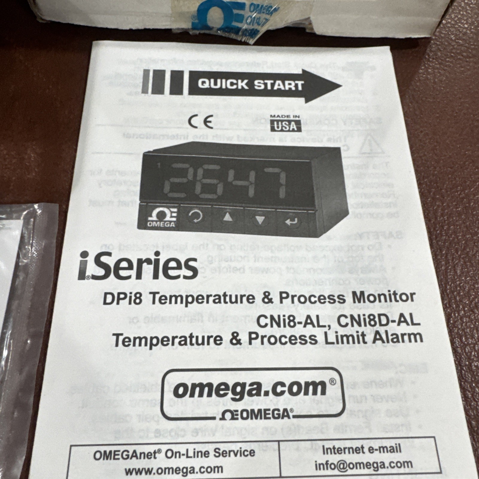 OMEGA DPi8 Temperature and Process Meter Monitor 90-240V 4W Limit Alarm