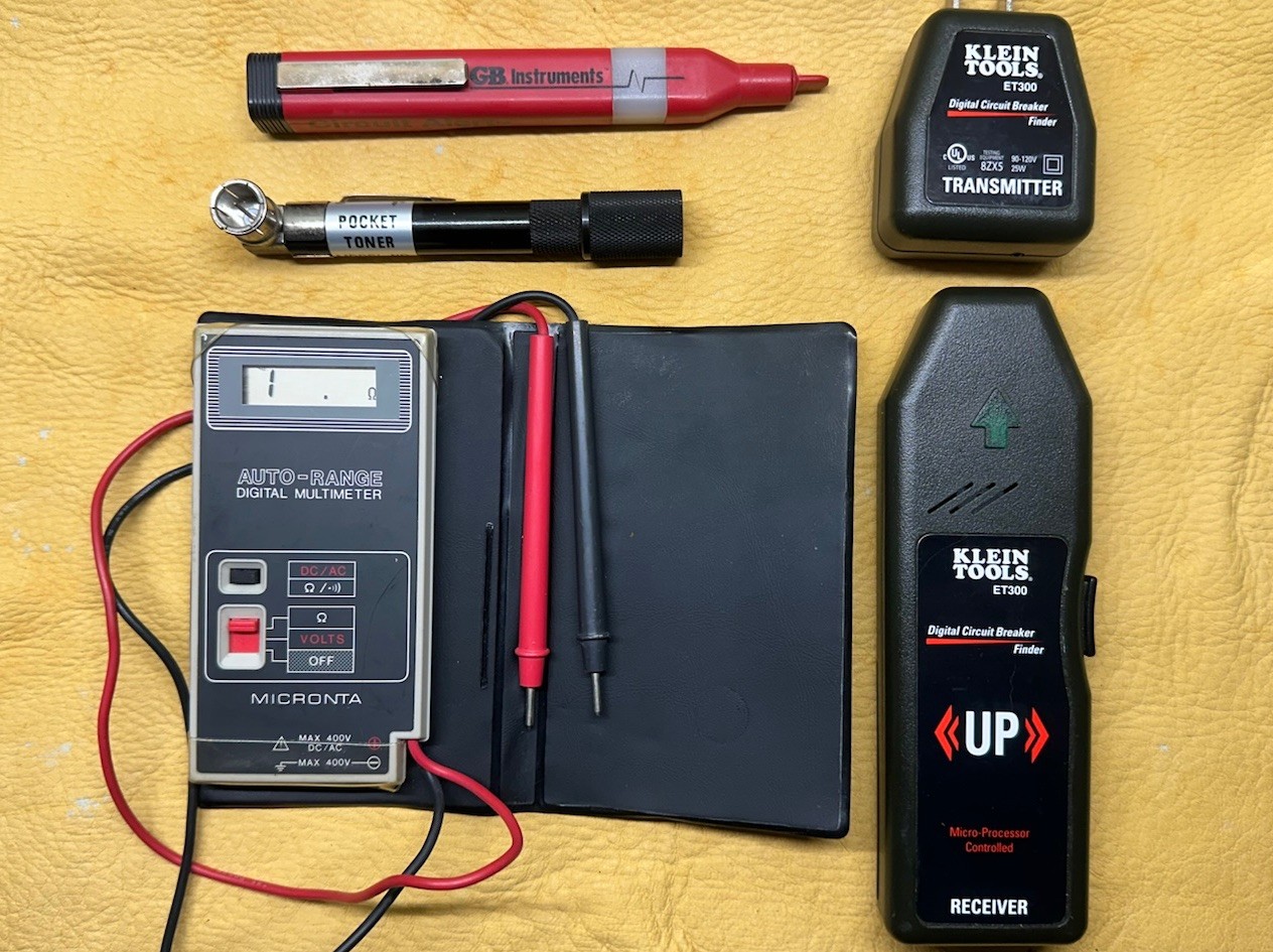 Electric Test Tools Lot – V. Detector, Circuit Breaker Finder, Multimeter, Toner