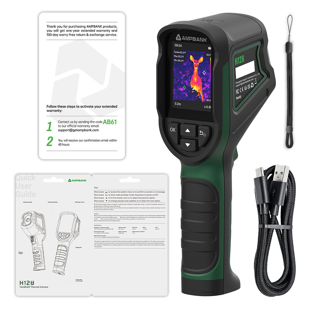 AMPBANK H128 Infrared Thermal Imager Thermal Camera IR Resolution 2.4″ LCD