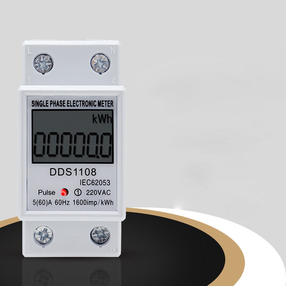 LCD Single Phase Electric Energy Meter KWH AC Digital Watt-Hour Meter 220V 60A