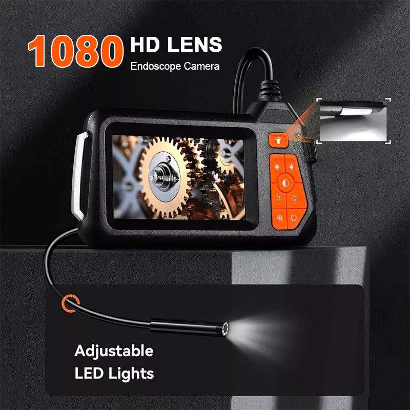 HD LED Industrial Endoscope Borescope 1080P 5.5mm Inspection Camera IP67 4.3inch