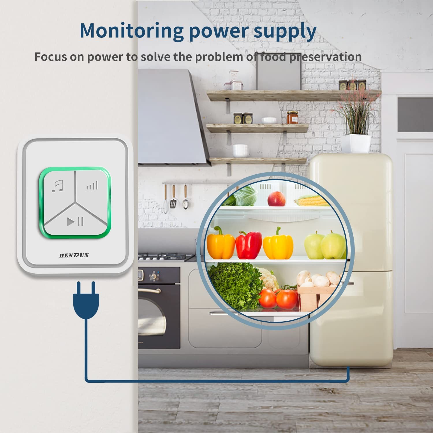 Hendun Upgraded Power Failure Alarm, GFCI Circuit Failed Blue,Green,Red