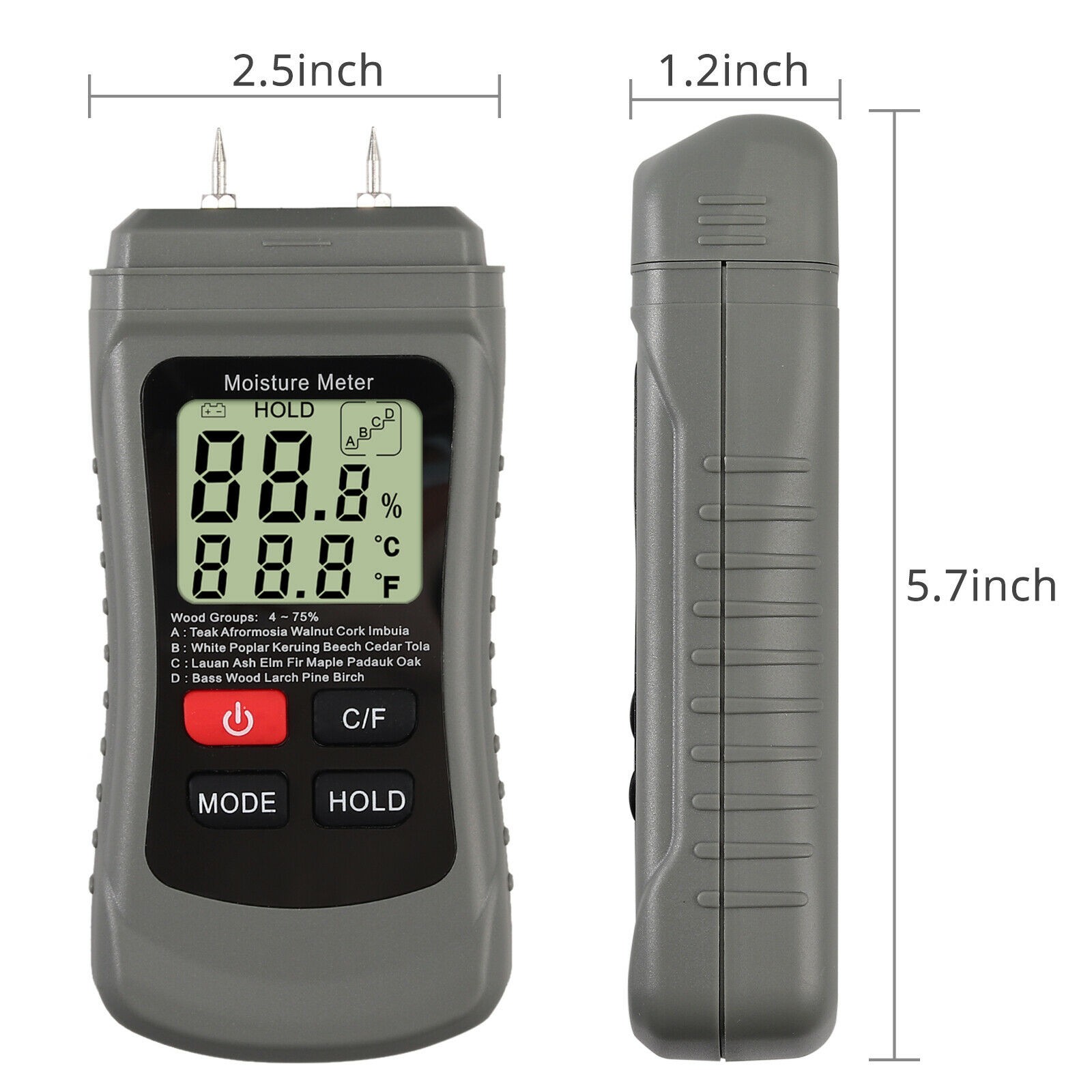 Digital LCD Wood Moisture Meter Detector Tester Wood Firewood Paper Cardboard