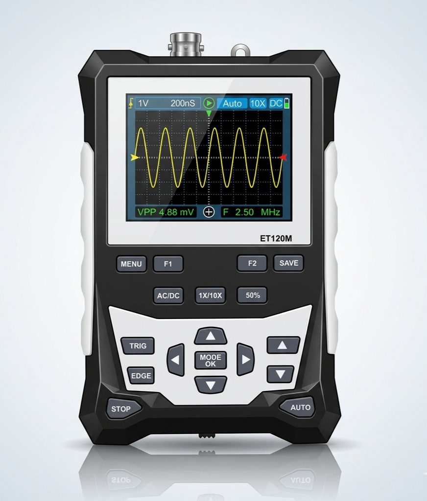 TOOLTOP ET120M Auto Digital Oscilloscope Scope Portable Repair USB C DSO