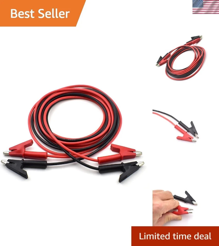 2 Pcs Dual Ended Crocodile Alligator Clips, 14AWG Lead Wire Cable with Insul…