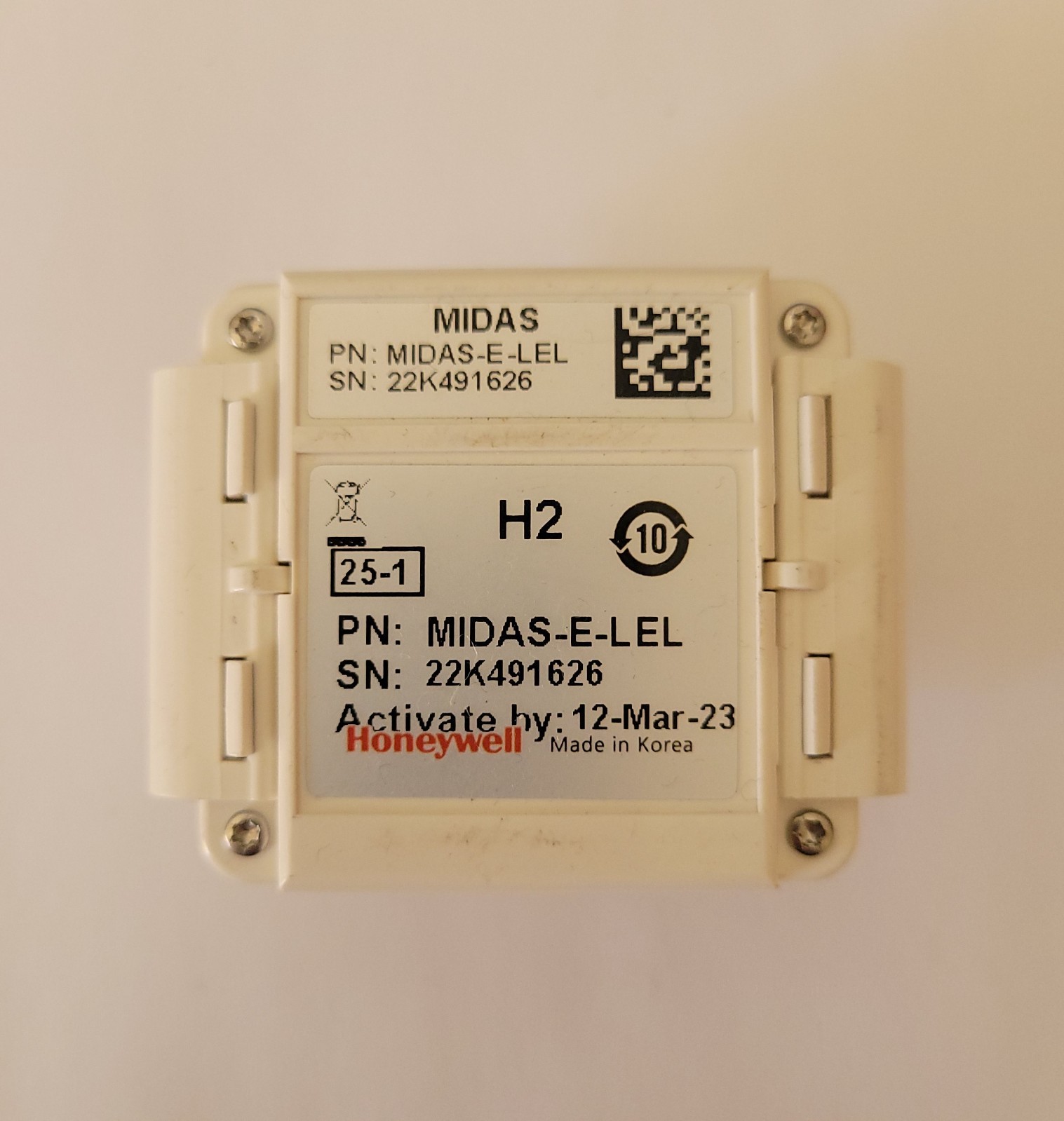 Honeywell MIDAS-E-LEL Gas Detector Sensor Cartridge Open box, 2 Years Remaining