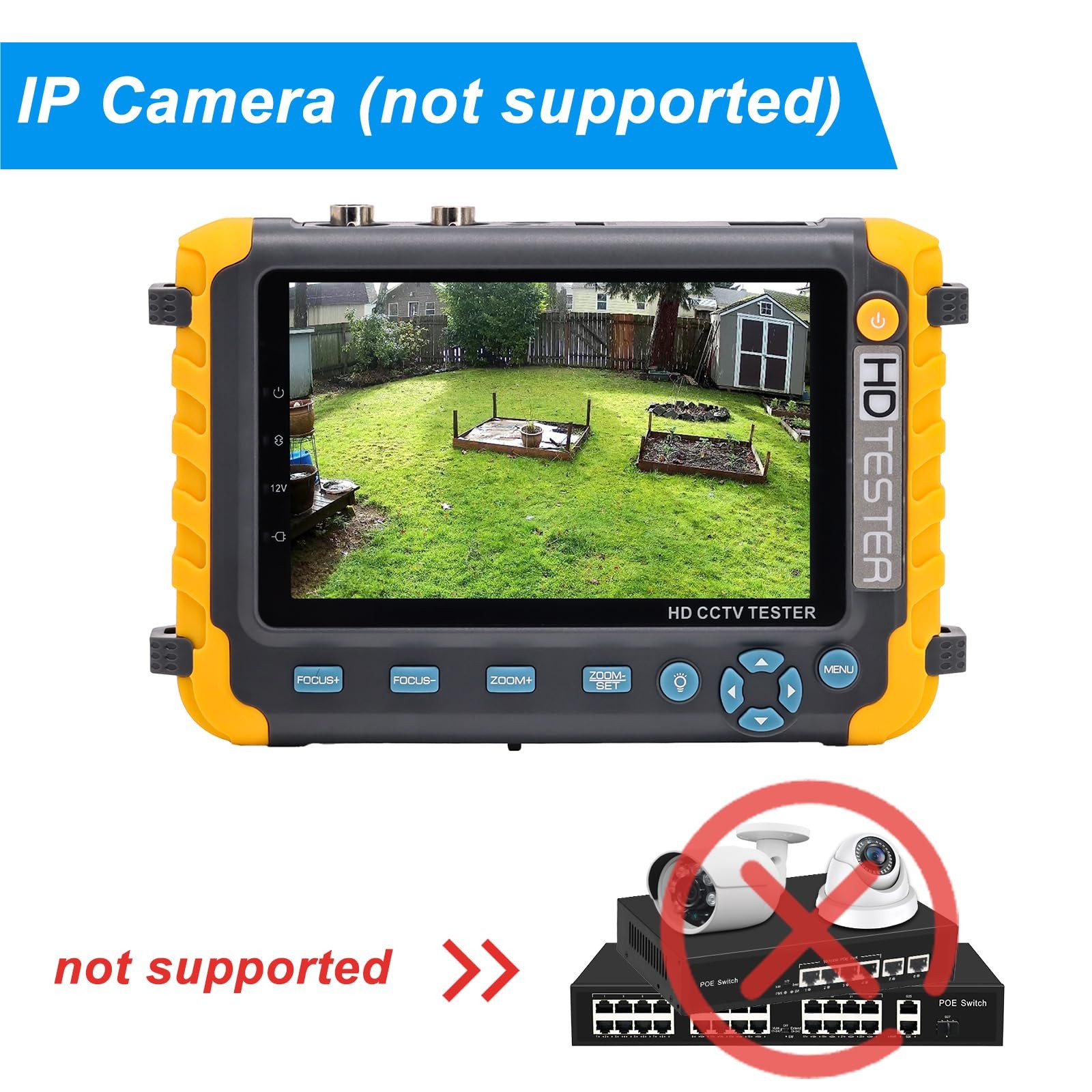 Anpviz 5 Inch 4 in 1 CCTV Monitor Tester, AHD/TVI/CVI/CVBS IV8-GM, Orange