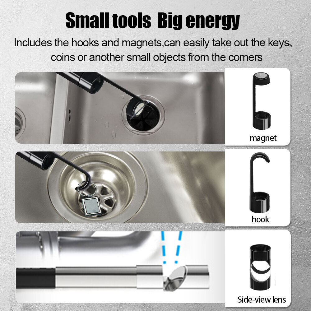 5m HD 1080P Industrial Sewer Drain Endoscope 4.3inch 8mm Pipe Inspection Camera