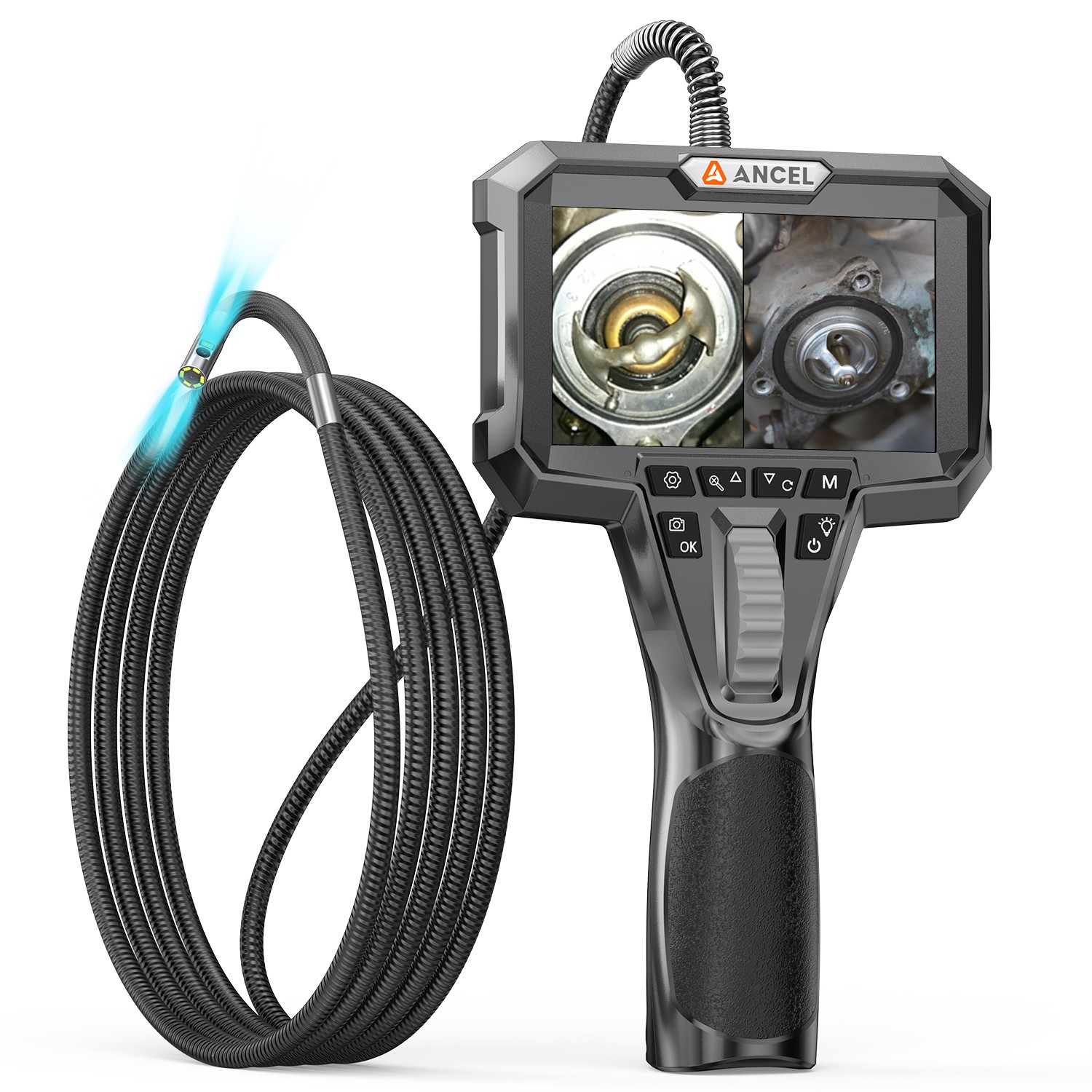 ANCEL AN302 4.3 Inch Industrial Endoscope Camera 2-Way Articulating Borescope