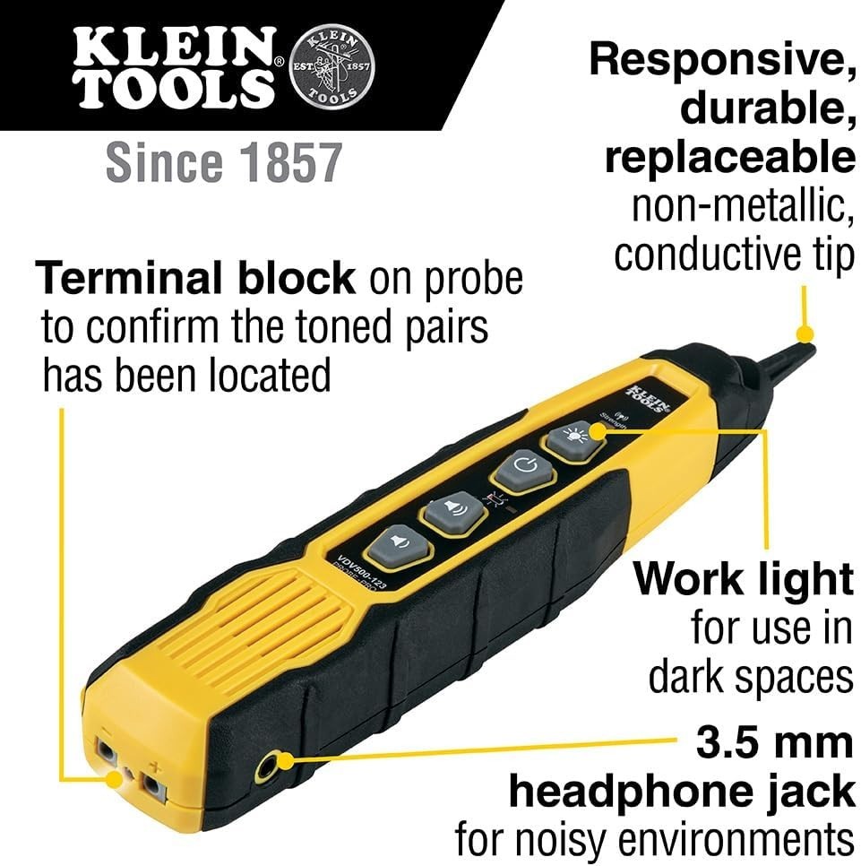 Versatile Wire Tracing Probe with Work Light & Headphone Jack for Electricians