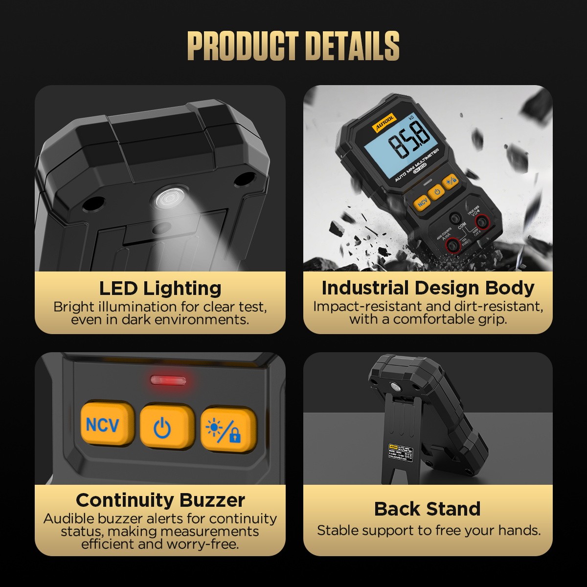 Digital Auto Diagnostic Multimeter Voltmeter Ohmmeter AC DC Meter 4000 Counts