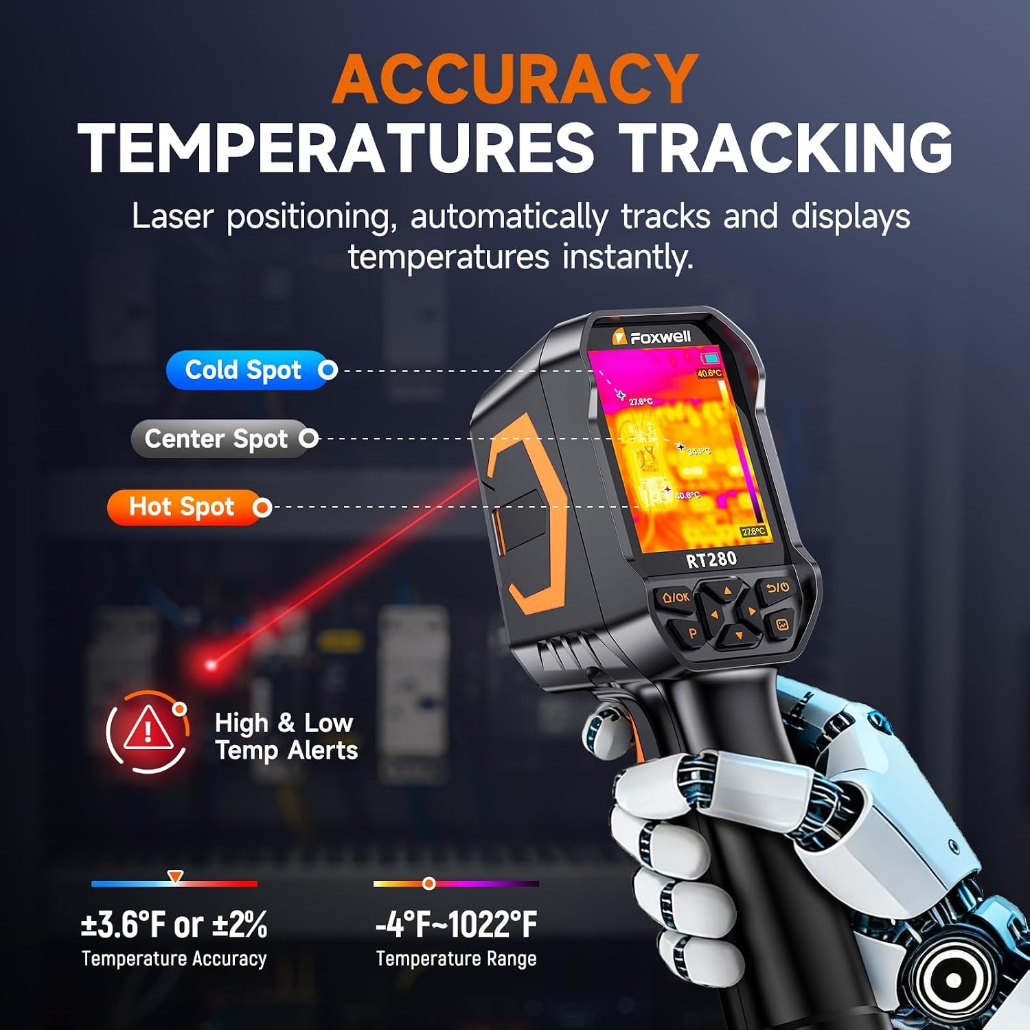 FOXWELL RT280 Thermal Imaging Camera, 320 X 240 2.8″ LCD Screen Thermal Camer…