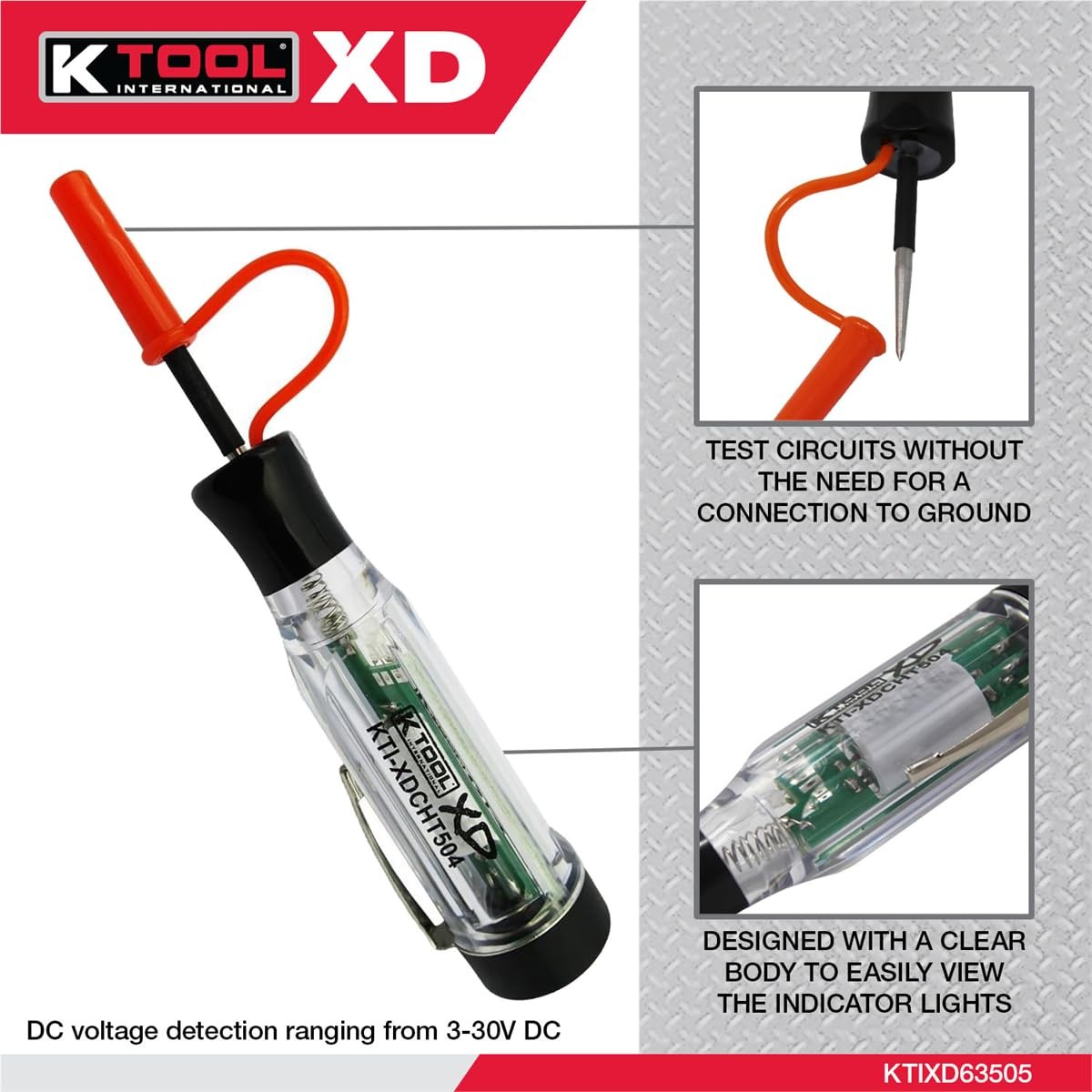 K Tool XDCHT504 Cordless Circuit Tester DC Voltage Detection Tool