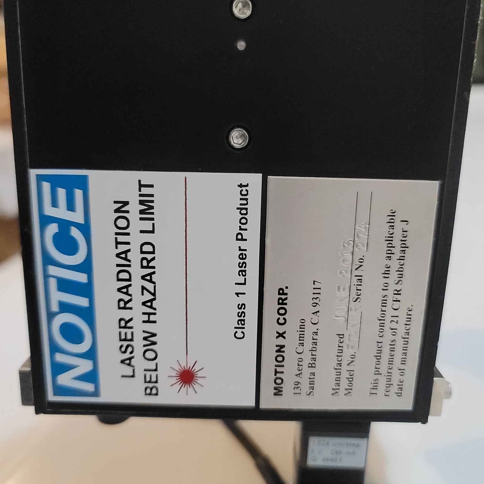 Motion X Corp FTNIR FocusTrac Laser Auto Focus System Camera MotionX w Accessor